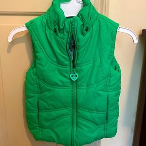 4t Green with sparkles outdoor puffy vest